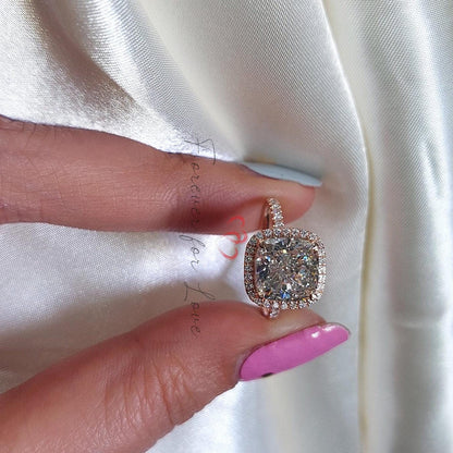 Cushion Diamond Halo Engagement Ring