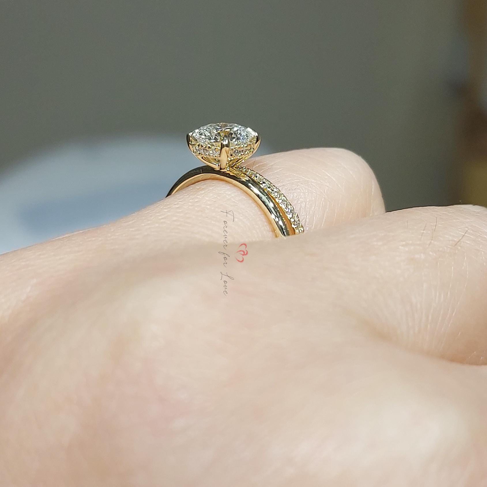 1 Ct Round Lab Diamond Engagement Ring