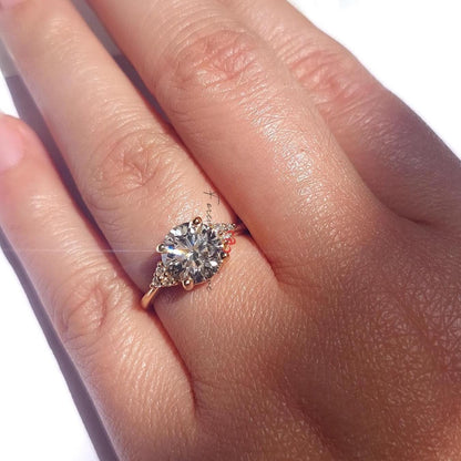 2.1 Ct IGI Certified Round Lab Diamond Three Stone Engagement Ring