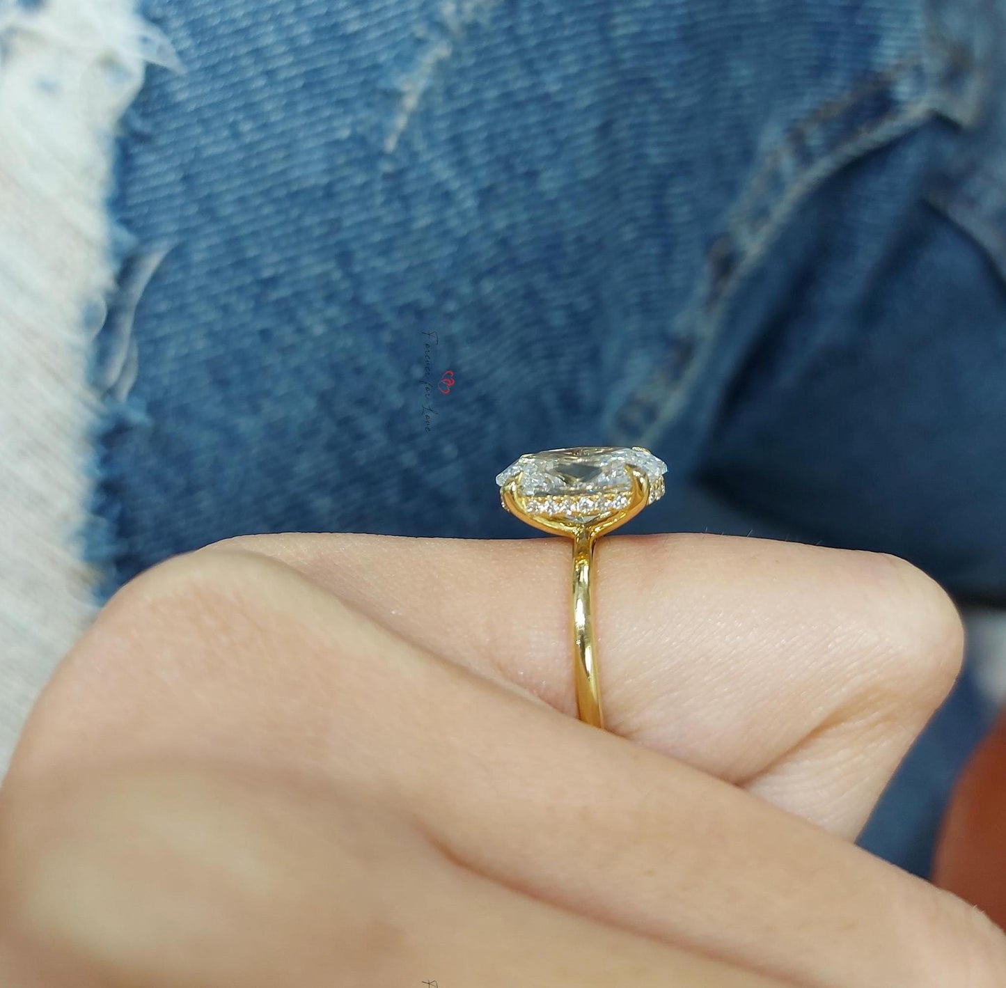 4 Ct IGI Certified Oval Lab Diamond Solitaire Ring Oval cut 1Ct Moissanite Brilliant Cut engagement ring in 935 Argentium Silver — custom handcrafted by Forever For Love