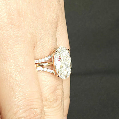 4 Ct Oval Lab Diamond Engagement Ring