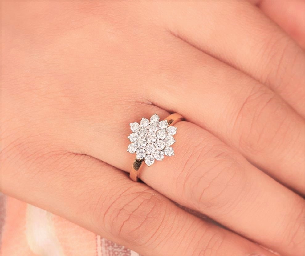 18 Ct Round Natural Diamond Engagement Ring