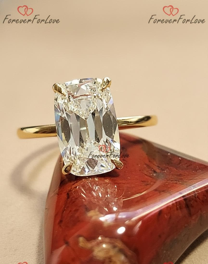 IGI Certified Old Mine Lab Diamond Hidden Halo Engagement Ring
