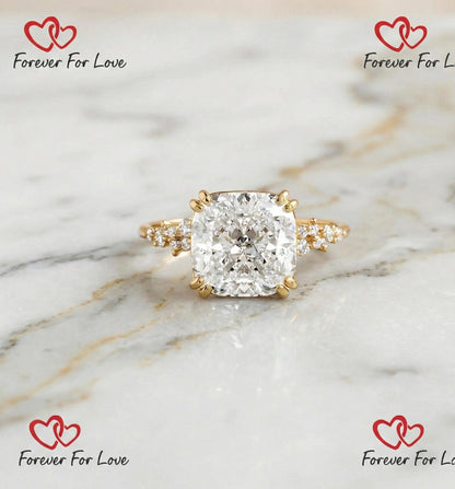 6 Ct IGI Certified Cushion Lab Diamond Engagement Ring