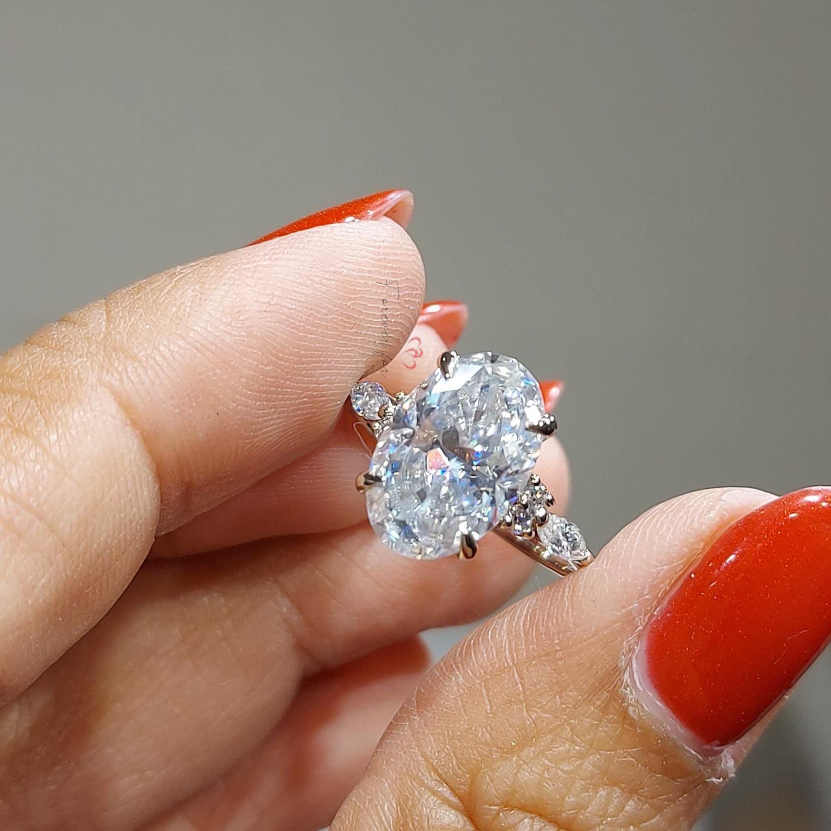 Oval Diamond, Moissanite Engagement Ring
