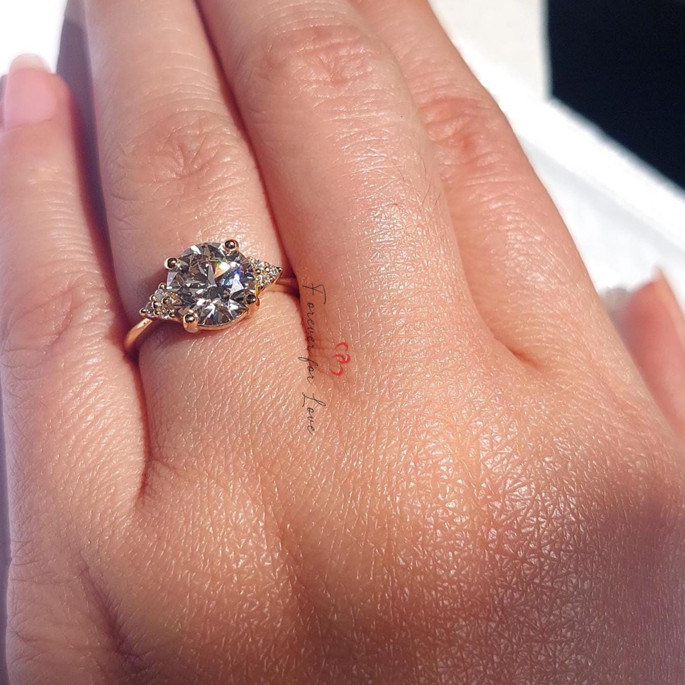 2.1 Ct IGI Certified Round Lab Diamond Three Stone Engagement Ring