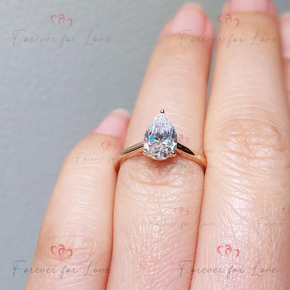 Pear Lab Diamond Solitaire Engagement Ring