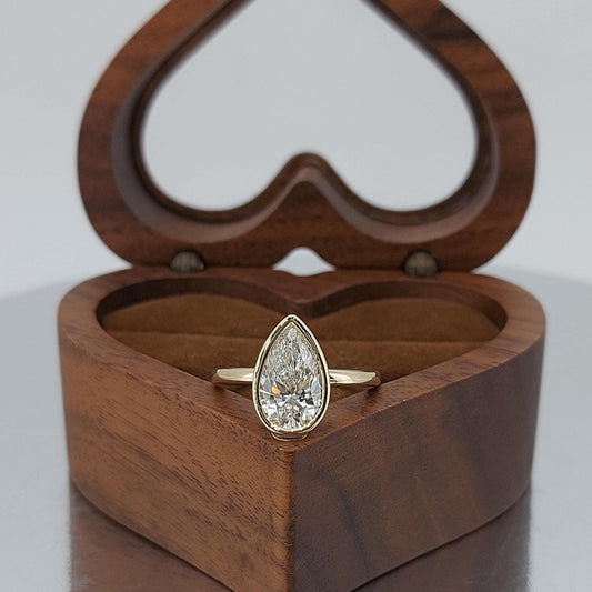 1.5 Ct Pear Lab Diamond Solitaire Engagement Ring