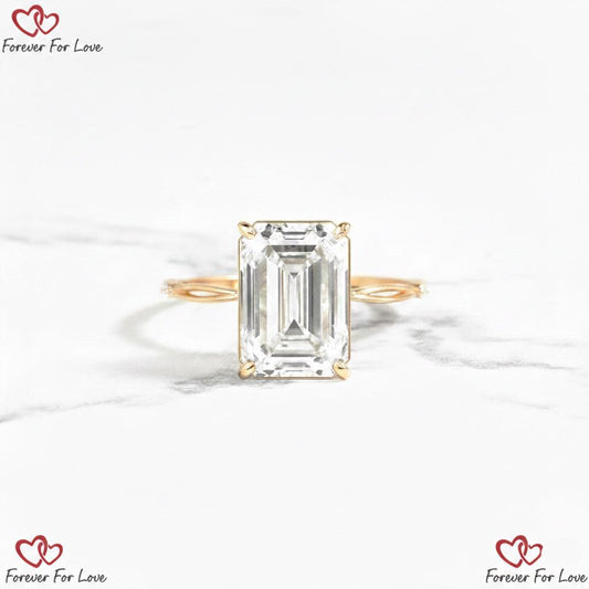 4 Ct IGI Certified Emerald Lab Diamond Engagement Ring