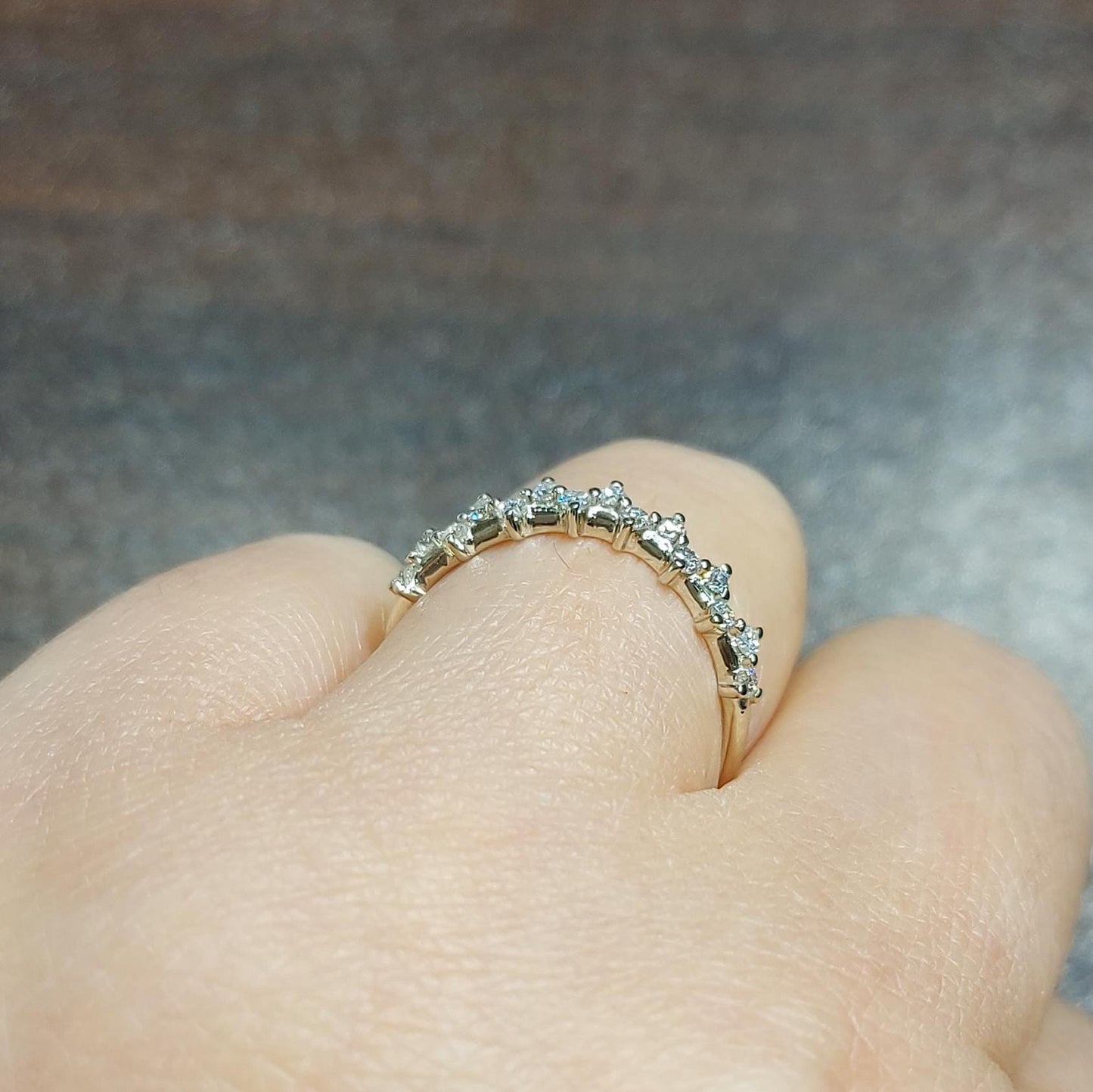 0.20 Ct Round Lab Diamond Stacking Ring Round cut Moissanite Brilliant Cut engagement ring in 935 Argentium Silver — custom handcrafted by Forever For Love