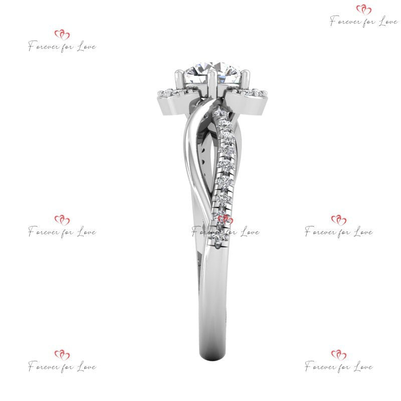 Round Natural Diamond Solitaire Engagement Ring