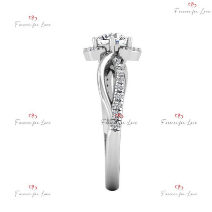 Round Natural Diamond Solitaire Engagement Ring