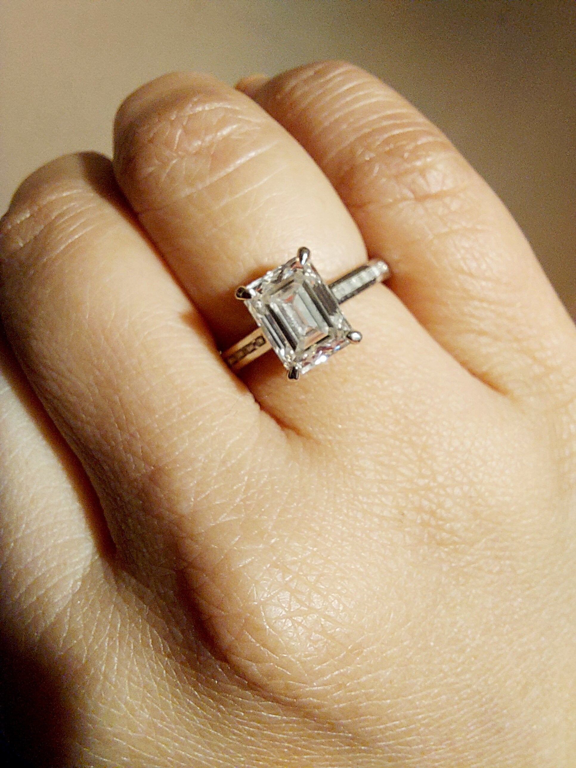 IGI Certified Emerald Lab Diamond Solitaire Ring