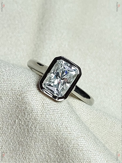 1.5 Ct Radiant Moissanite Solitaire Engagement Ring