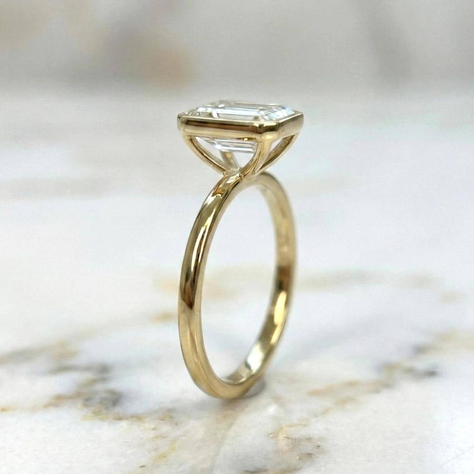 3 Ct Emerald Lab Diamond, Emerald Solitaire Engagement Ring