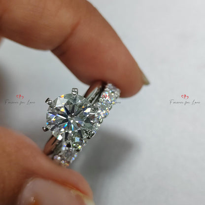 3 Ct Round Lab Diamond Engagement Ring