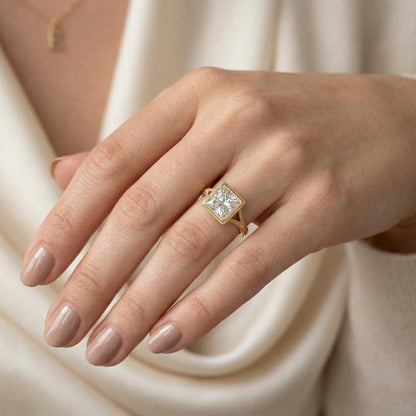 IGI Certified Emerald Lab Diamond Engagement Ring