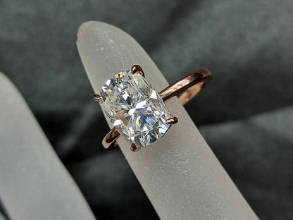 Cushion Moissanite Solitaire Engagement Ring