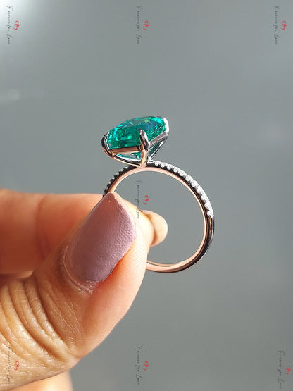 3 Ct Emerald Emerald Solitaire Engagement Ring