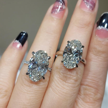 6 Ct Oval Lab Diamond Engagement Ring