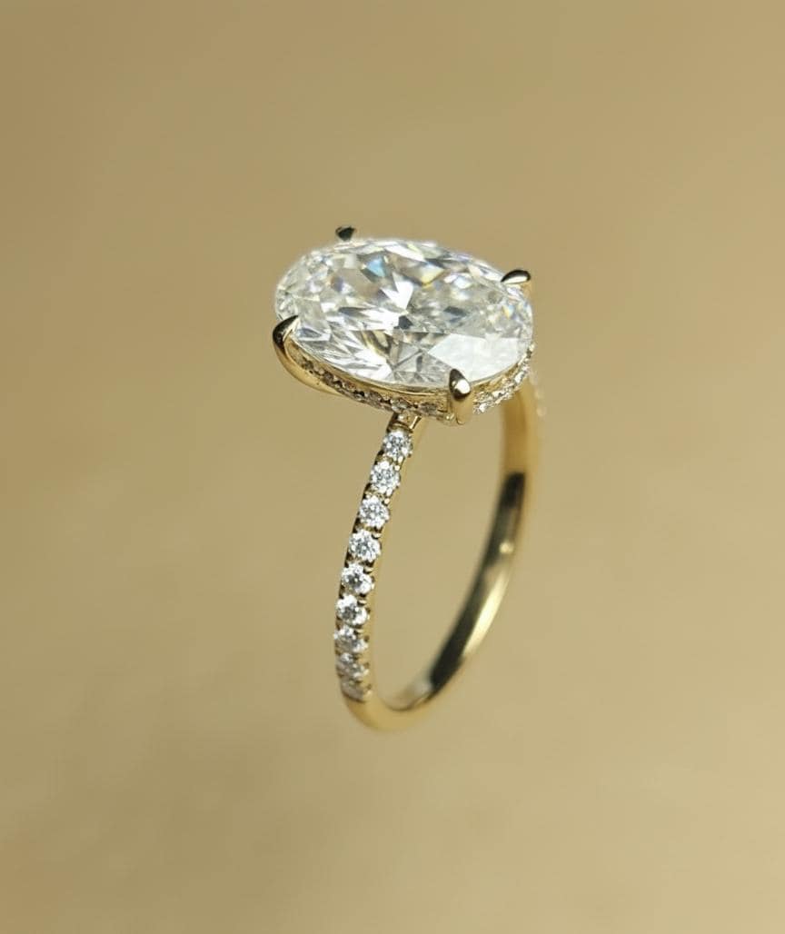 3.5 Ct Oval Moissanite Engagement Ring
