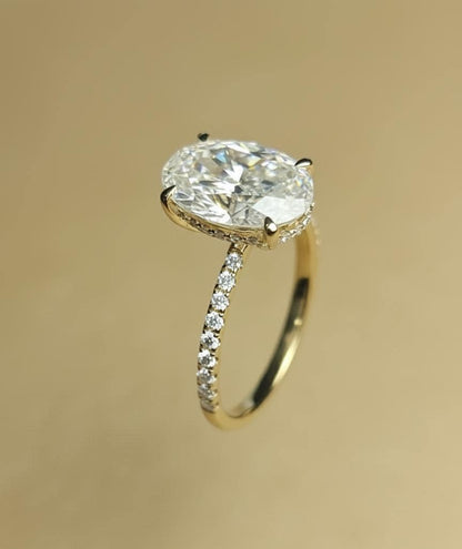 3.5 Ct Oval Moissanite Engagement Ring