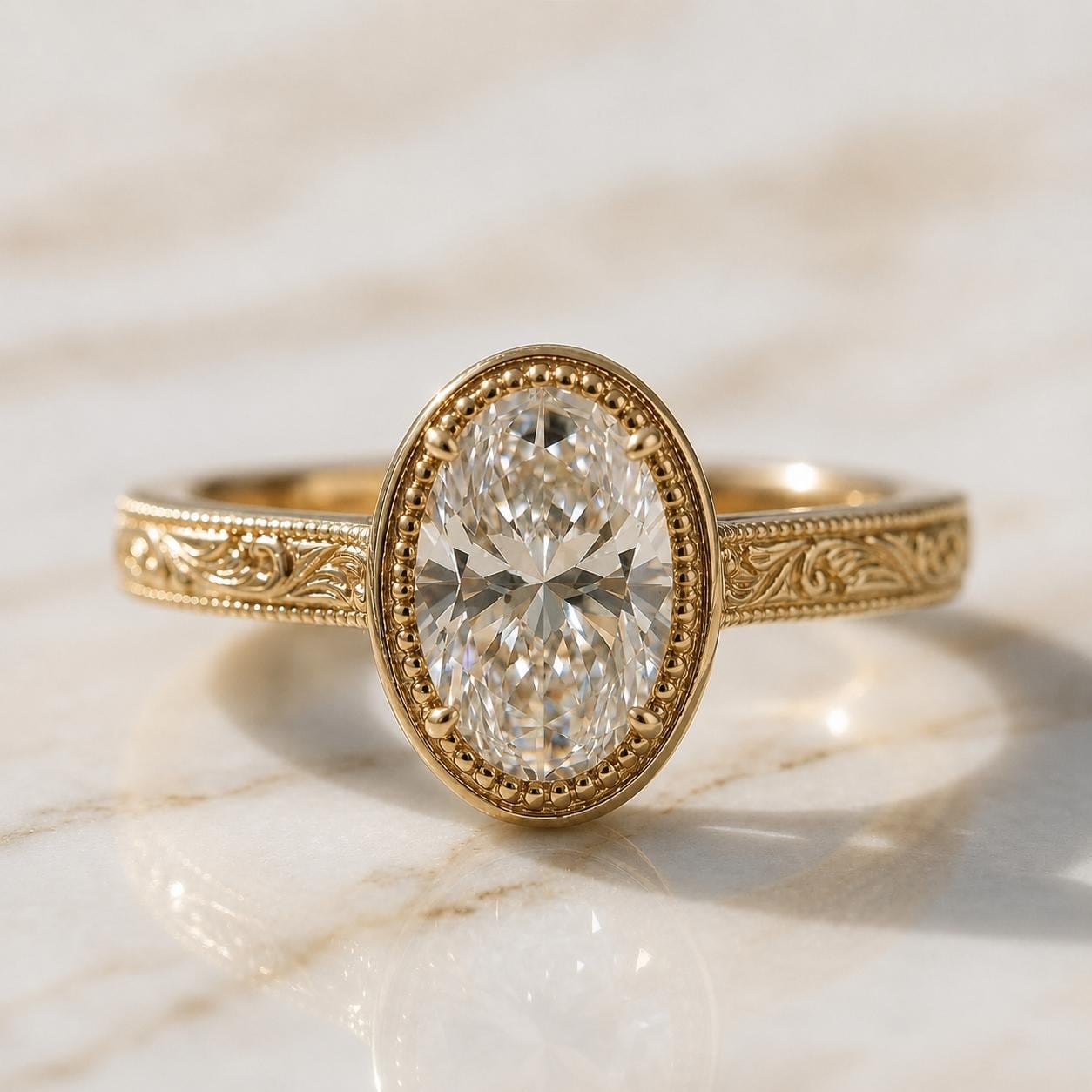 IGI Certified Oval Lab Diamond Band