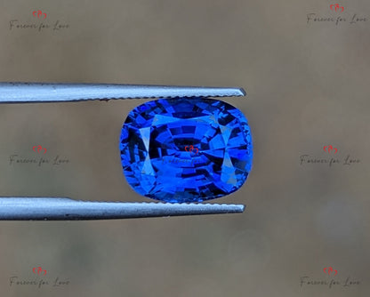 Natürlicher Royalblauer Saphir 4,1 Karat, kissenförmiger loser Edelstein, 10 mm x 8 mm x 5,8 mm, individuelles Schmuckgeschenk für sie