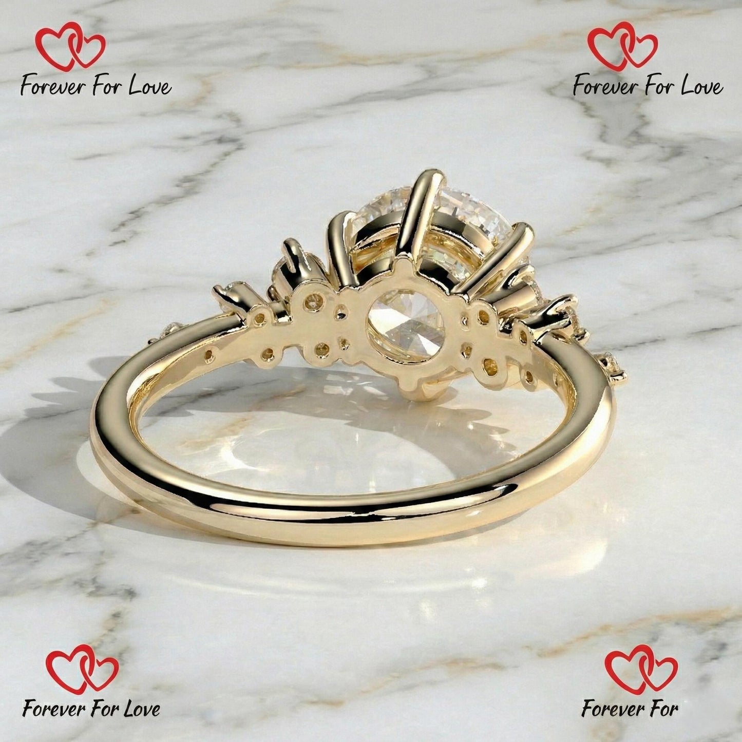 2,4 Karat IGI-zertifizierter runder Solitär-Verlobungsring mit Labor-Diamant Round cut Moissanite engagement ring in 935er Argentium Silber — custom handcrafted by Forever For Love