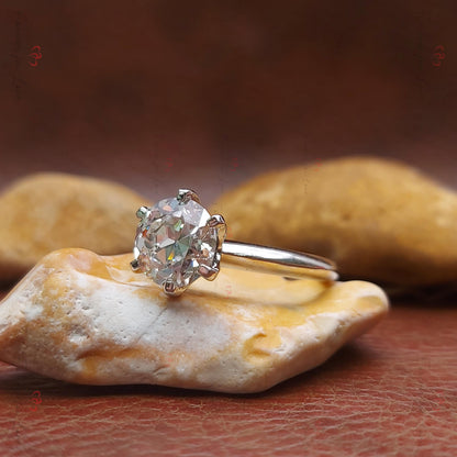 2 Ct IGI Certified Old European Lab Diamond Engagement Ring