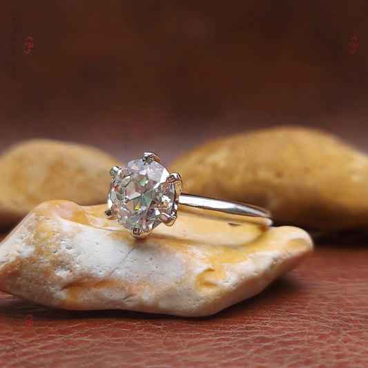 2 Ct IGI Certified Old European Lab Diamond Engagement Ring