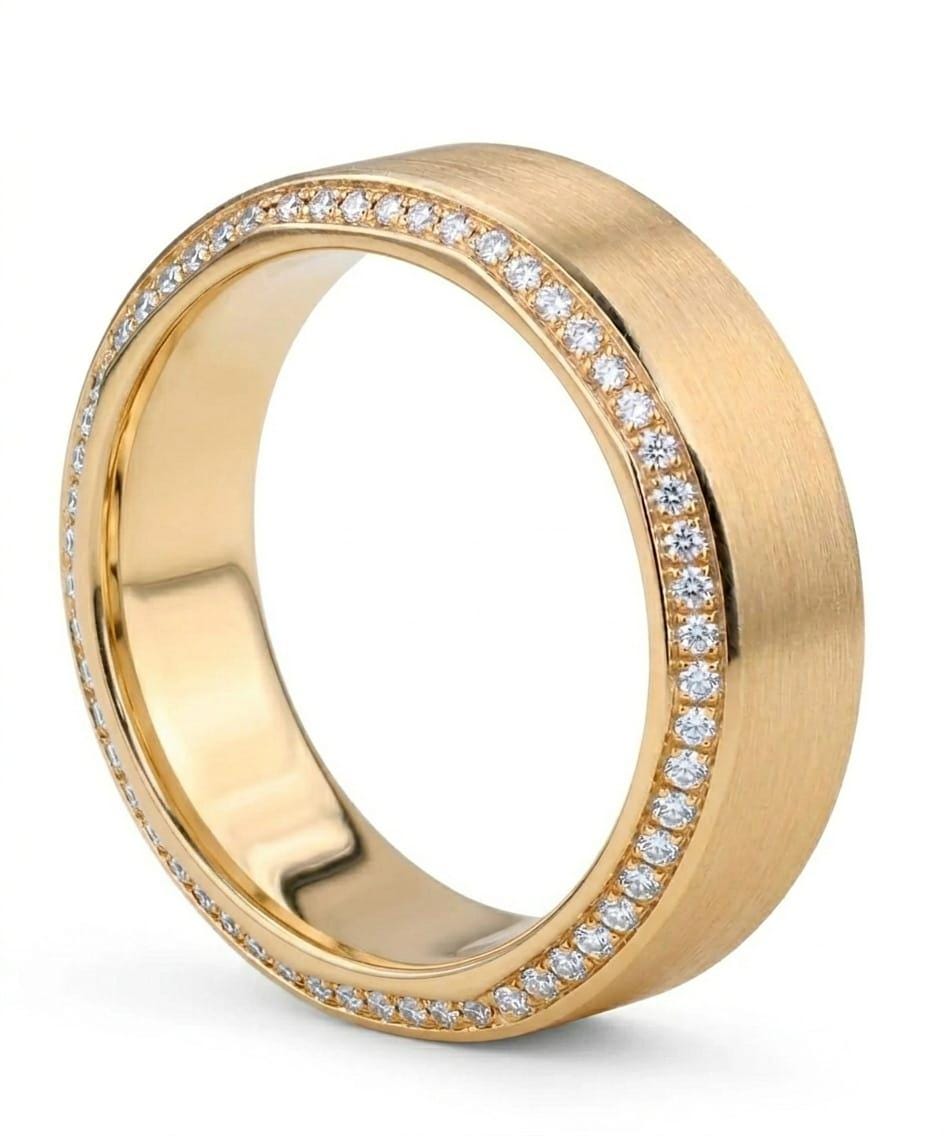Round Lab Diamond Wedding Band