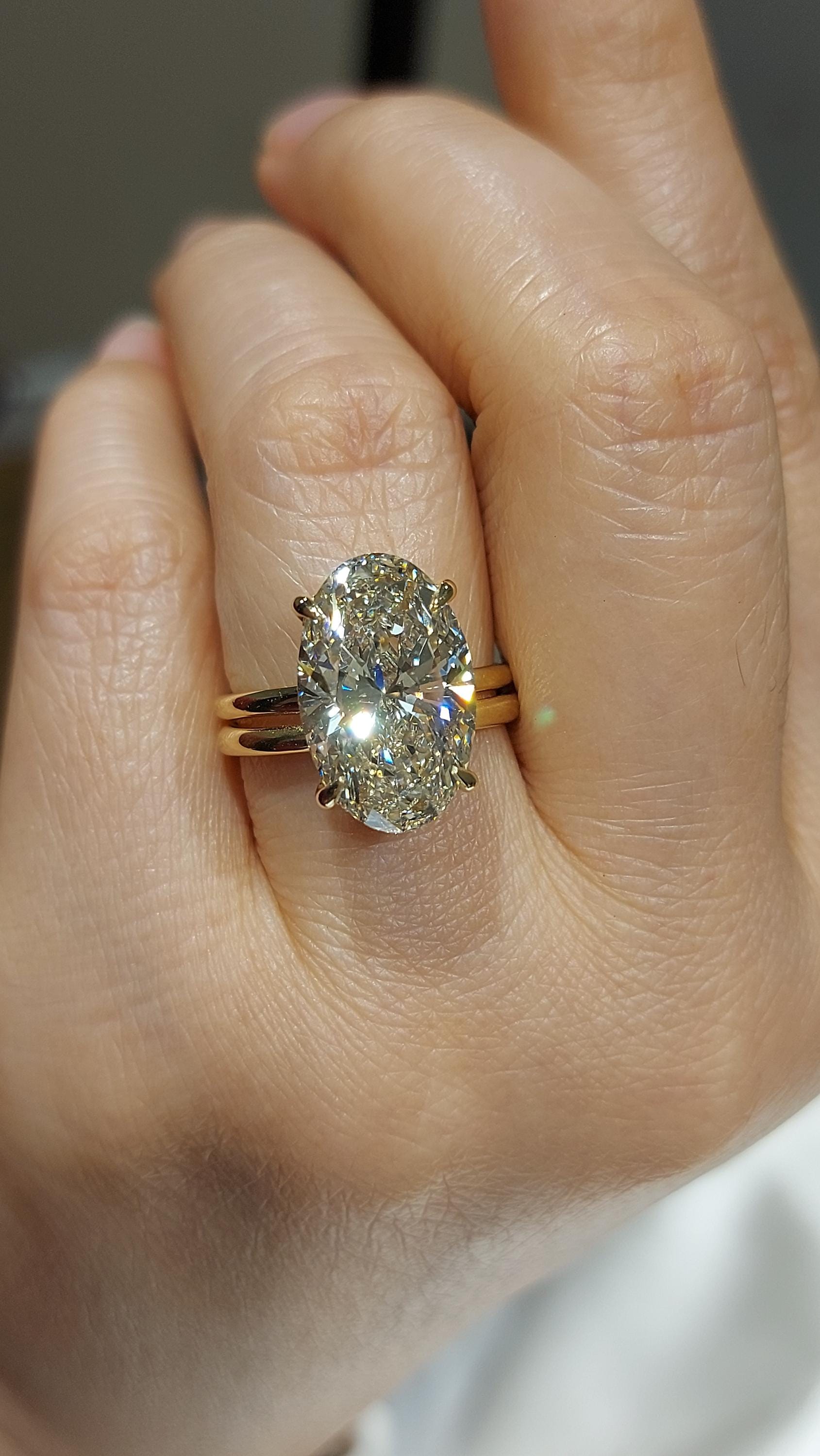 7 Ct Oval Lab Diamond Hidden Halo Engagement Ring
