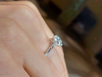 2 Ct Round Lab Diamond Solitaire Engagement Ring