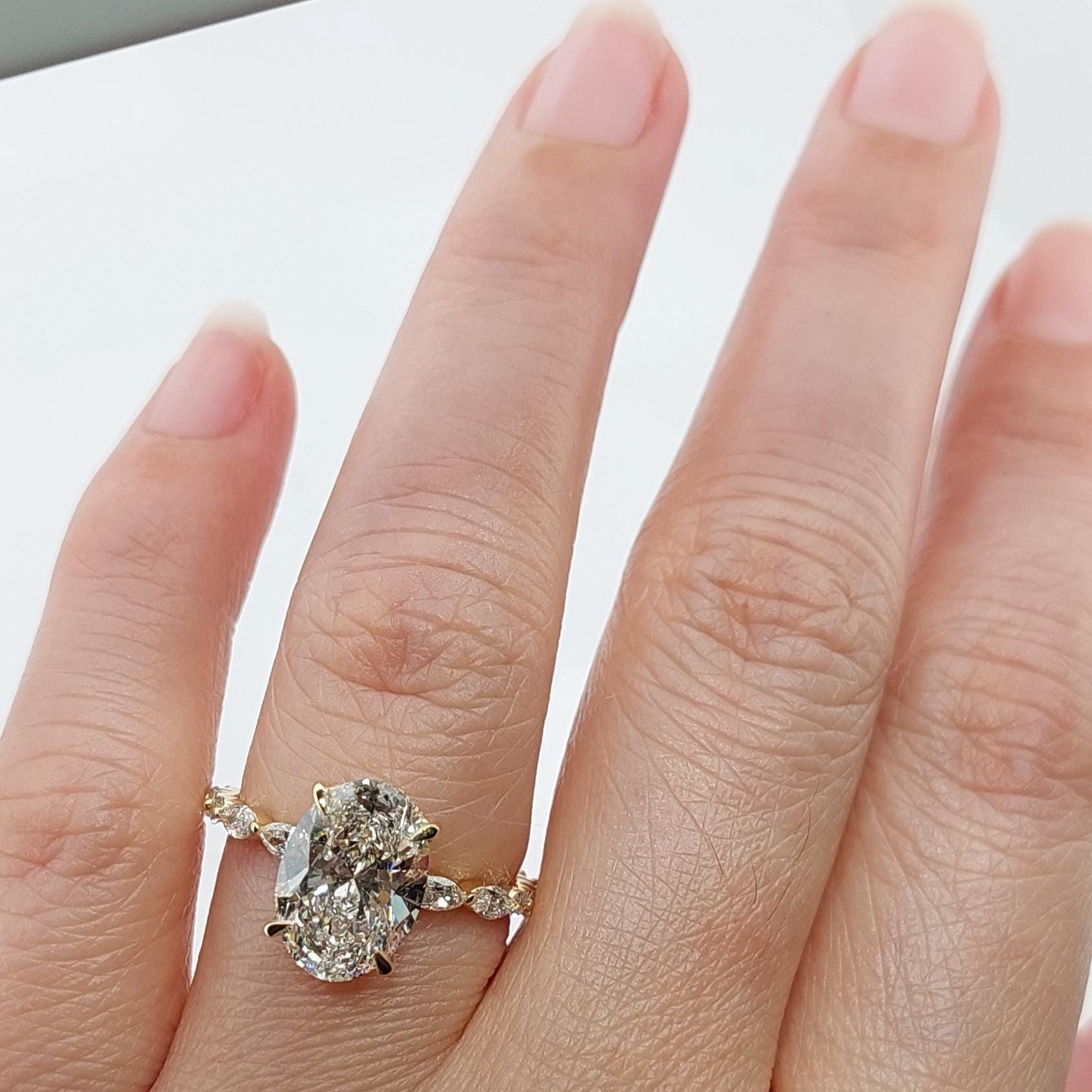 3 Ct IGI Certified Oval Lab Diamond Solitaire Engagement Ring