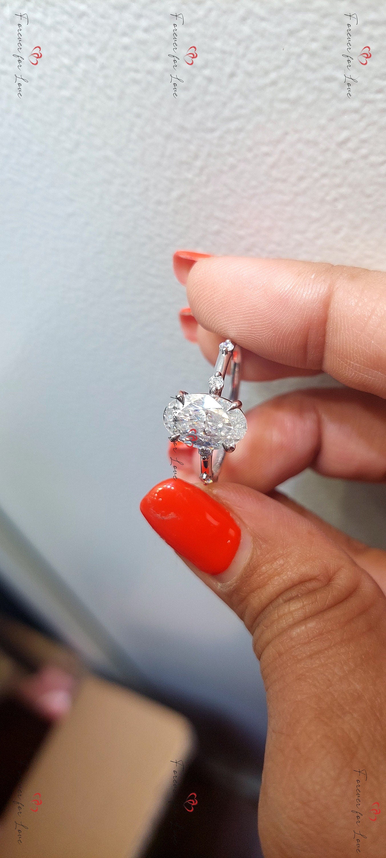 Oval Diamond, Moissanite Engagement Ring
