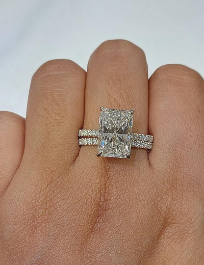 5 Ct IGI Certified Radiant Lab Diamond Halo Ring