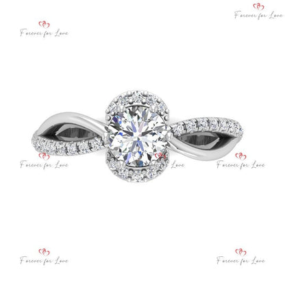 Round Natural Diamond Solitaire Engagement Ring