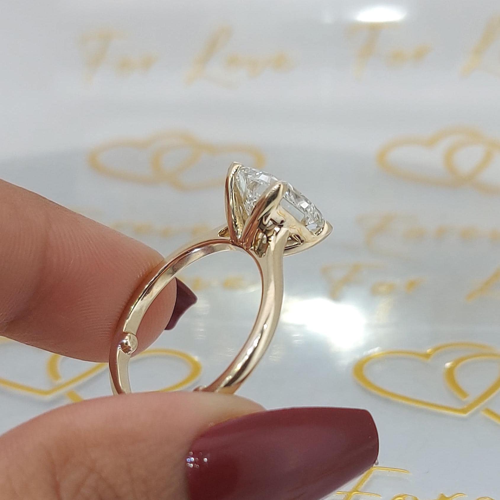 3 Ct IGI Certified Princess Lab Diamond Engagement Ring