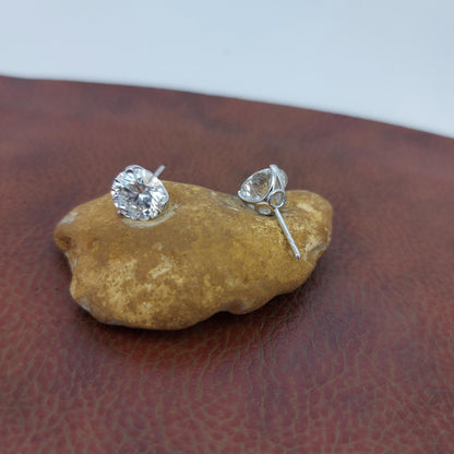 Boucles d'oreilles de mariage en diamant rond de laboratoire, clous de diamant ronds de 1,0 à 4,0 CT, clous d'oreilles en diamant pour femme, cadeaux d'anniversaire