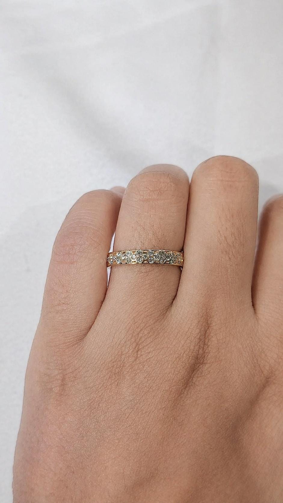 Round Lab Diamond Half Eternity Band