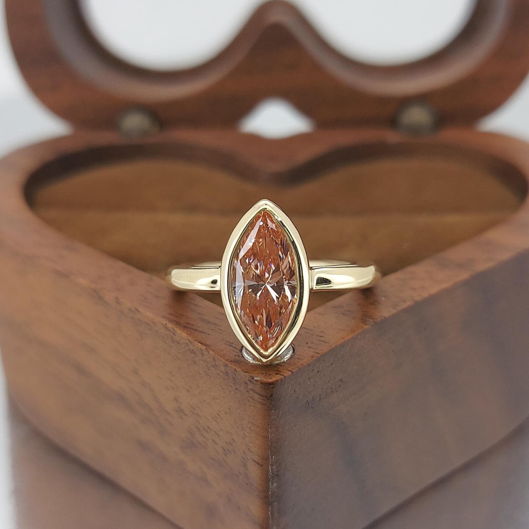 IGI Certified Marquise Lab Diamond Engagement Ring