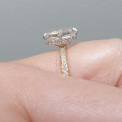 3 Ct Emerald Lab Diamond, Emerald Solitaire Engagement Ring