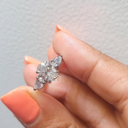 2 Ct Oval Diamond Three Stone Engagement Ring