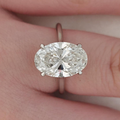 3.6 Ct Oval Lab Diamond Engagement Ring
