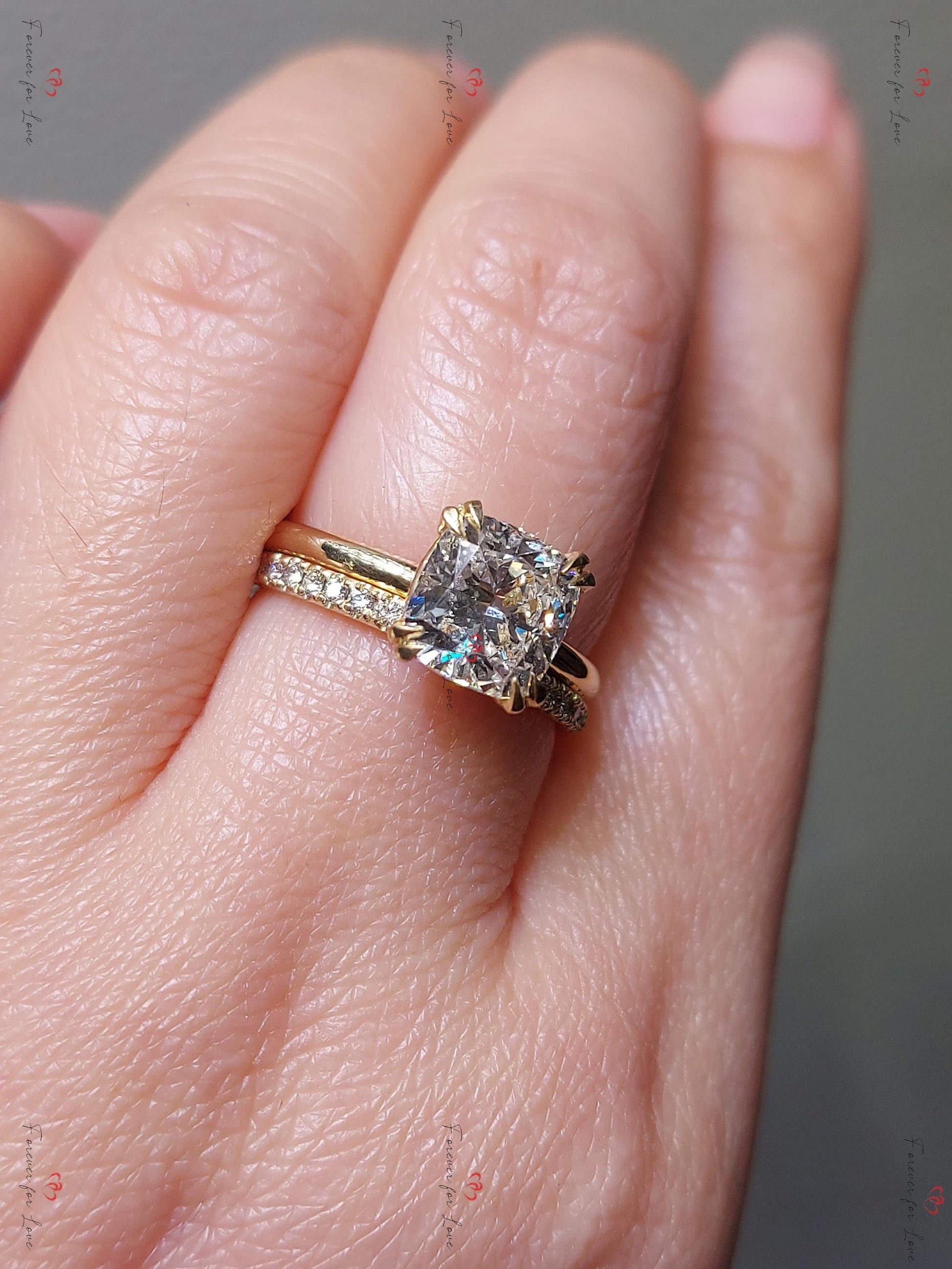2.5 Ct IGI Certified Cushion Lab Diamond Engagement Ring