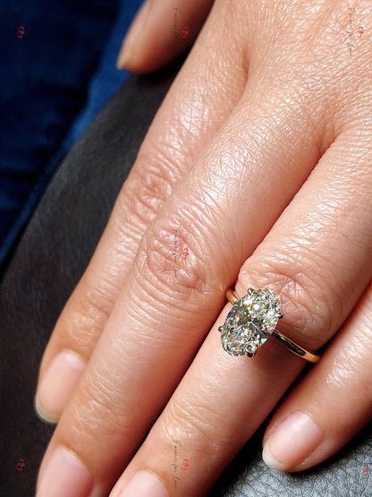 3 Ct IGI Certified Oval Lab Diamond Engagement Ring