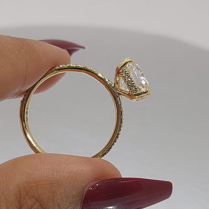3 Ct IGI Certified Cushion Lab Diamond Engagement Ring
