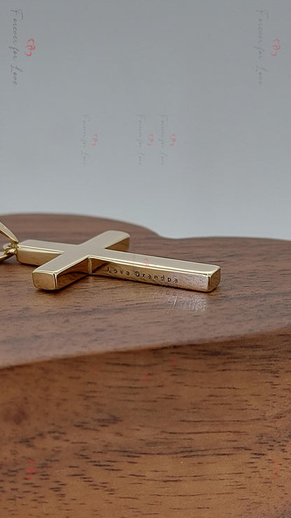 14 Karat Massivgold Kreuzkette für Frauen, anpassbarer Kreuzanhänger, religiöser Schmuck, christlicher Glaubensanhänger, Kreuzgeschenk für Frauen