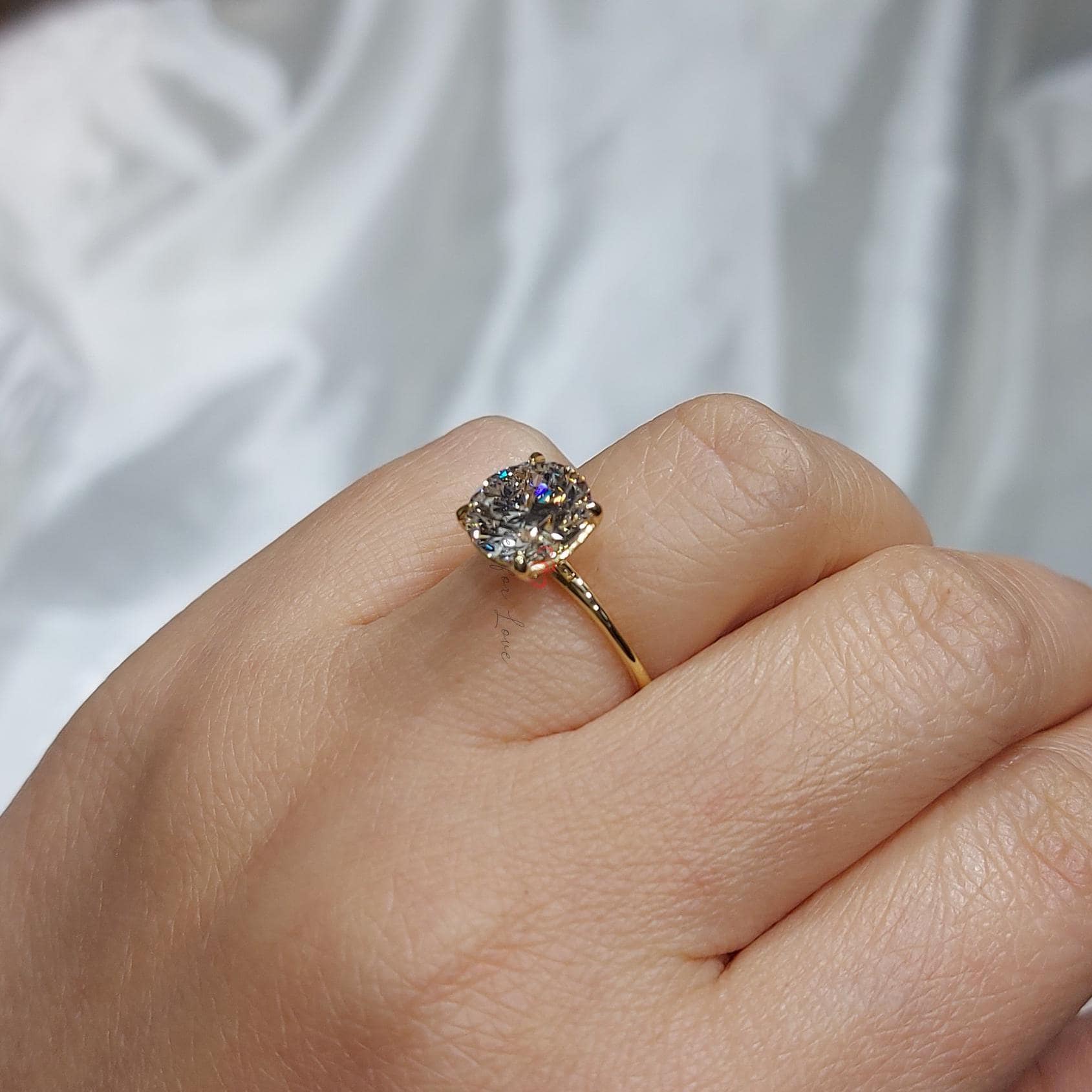 3 Ct IGI Certified Round Lab Diamond Solitaire Engagement Ring